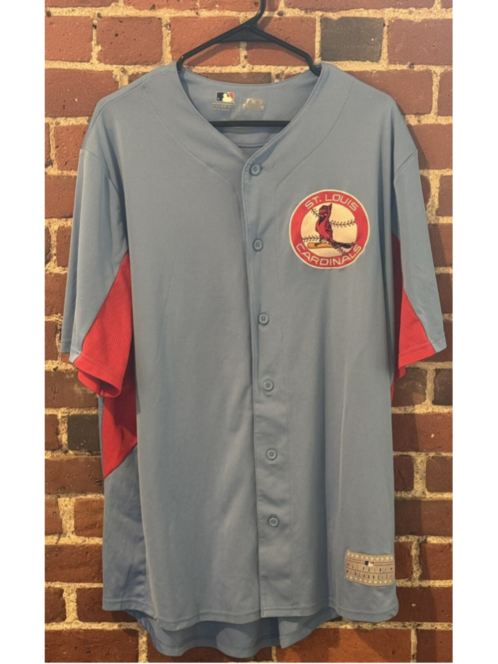 St. Louis Cardinals button up Powder Blue Jersey TX3 Men Size XL